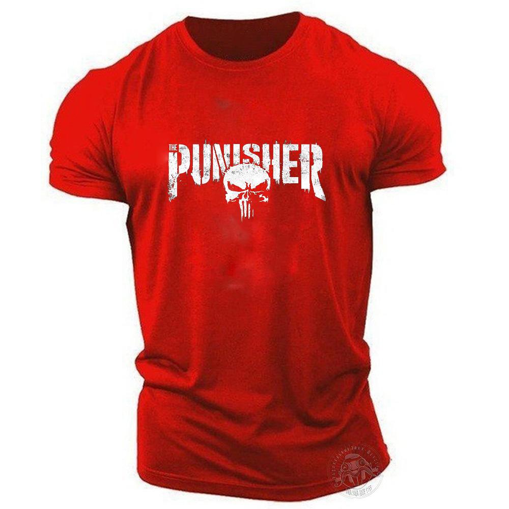 Summer adult clothing skull print fashionable casual sports T-shirt men's round neck comfortable short sleeved quick drying T-sh