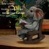 Garden Balcony Garden Landscape Potted Decoration Office Desktop Elephant Reading Rocking Chair Solar Lamp Decoration Feng Shui