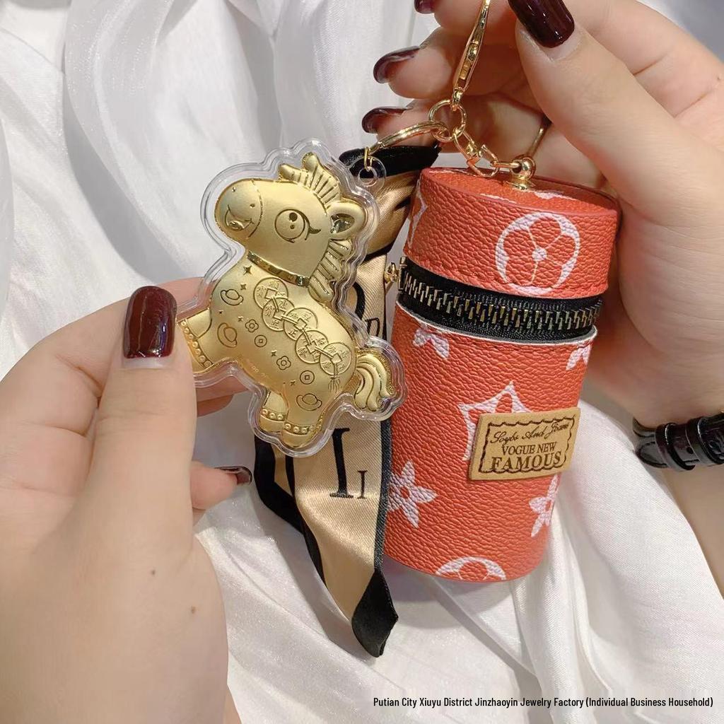 999 Чистое Золото Деньги Счастливый Красный Конверт Брелок для Ключей Автомобиля и Подвеска для Сумки Подарок