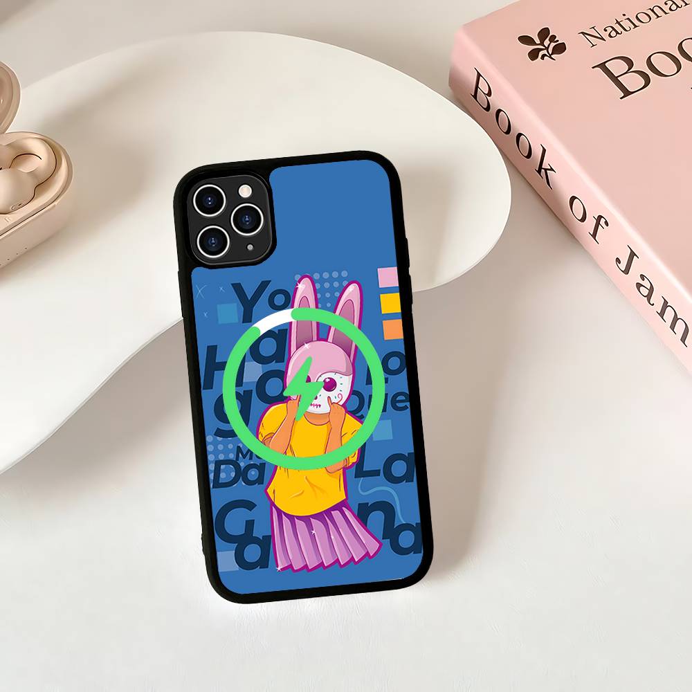 B-Bad Bunny Art For Magsafe Magnetic Phone Case For IPhone 17 16 15 14 13 12 11 Plus Pro Max PC+TPU Cover