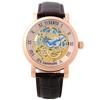 [Ticento]Automatic Men’s Leather Band Skeleton TS50061ROCH, Korean Luxury Watches