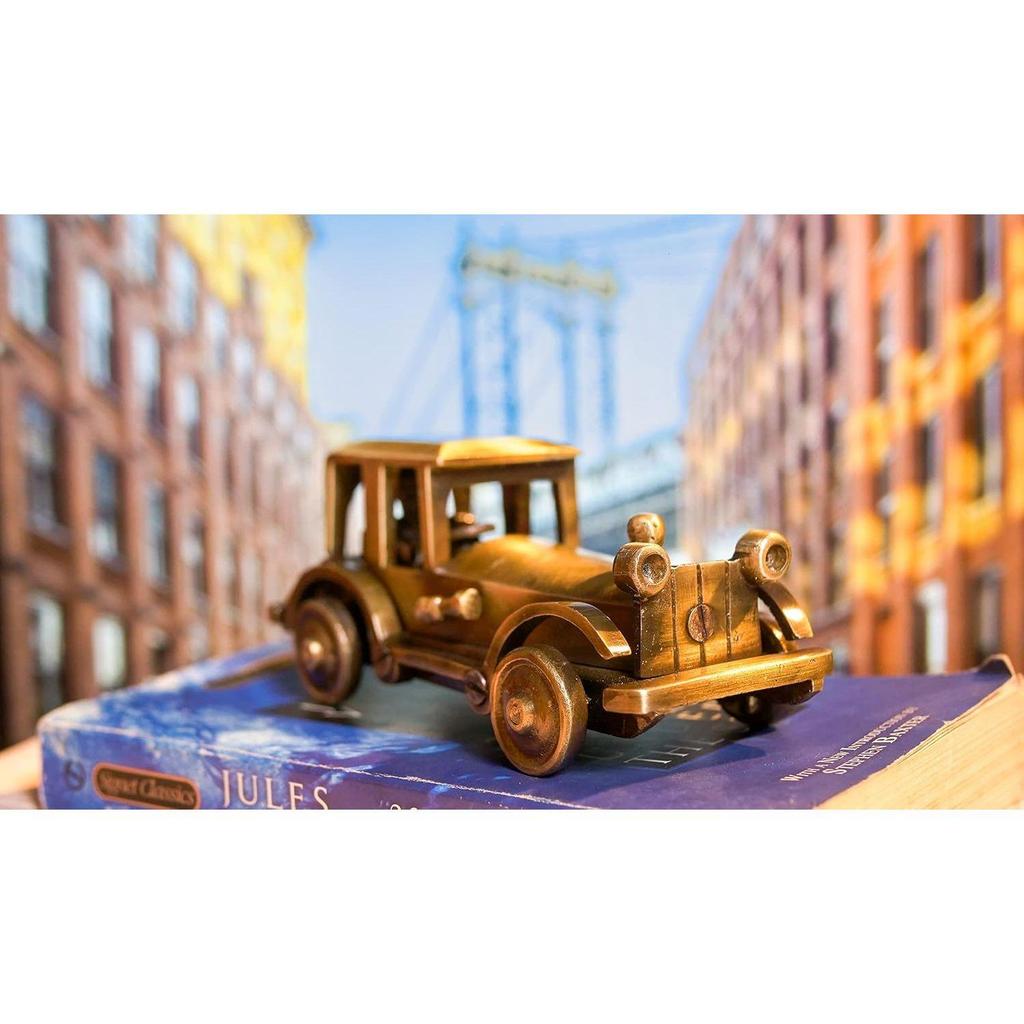 5 Inches Brass Vintage Motor Car Showpiece Figurine Statue for Home, Brass Antique Showpieces for Home, Standard, Pack of 1