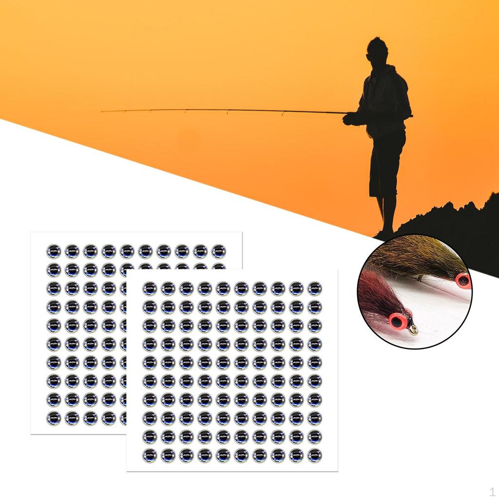 200 Pieces 3D Lure Eyes Fishing Baits DIY Making, Easy To Use Resin Lifelike