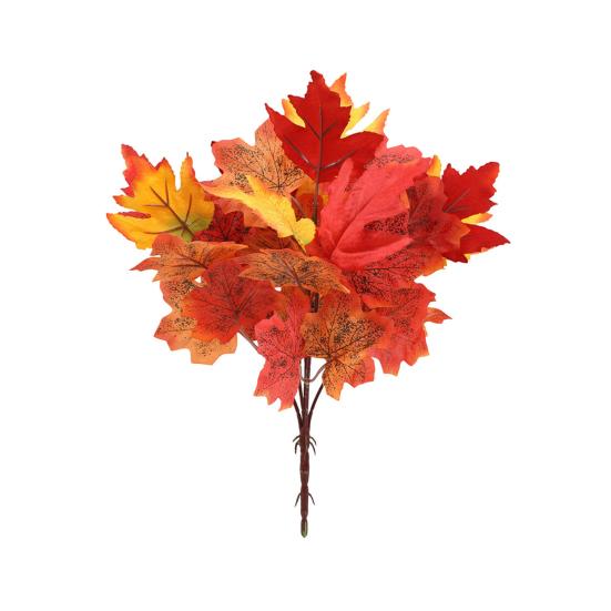 Искусственный красный кленовый лист со стеблем Реалистичный УФ-устойчивый для дома, в помещении и на открытом воздухе