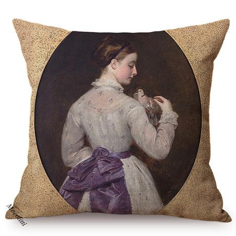 Famous Netherlands Painter Frans Hals Realism Painting Sofa Decorative Cushion Cover Elegant Lady Vintage Portrait Pillow Case