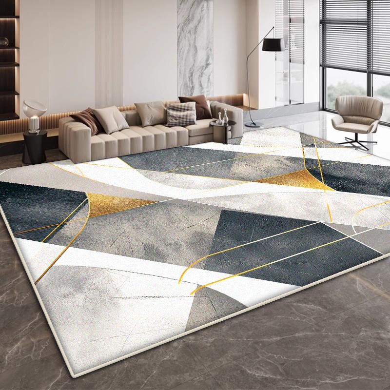 Современный геометрический дизайн ковер для гостиной простая декорация спальня нескользящие большие ковры офис журнальные столики мягкий коврик моющийся