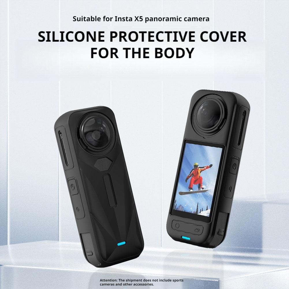 For Insta360 X5 Silicone Case Sports Camera Body Dust And Dirt Protection Cover Accessories Lens Cover
