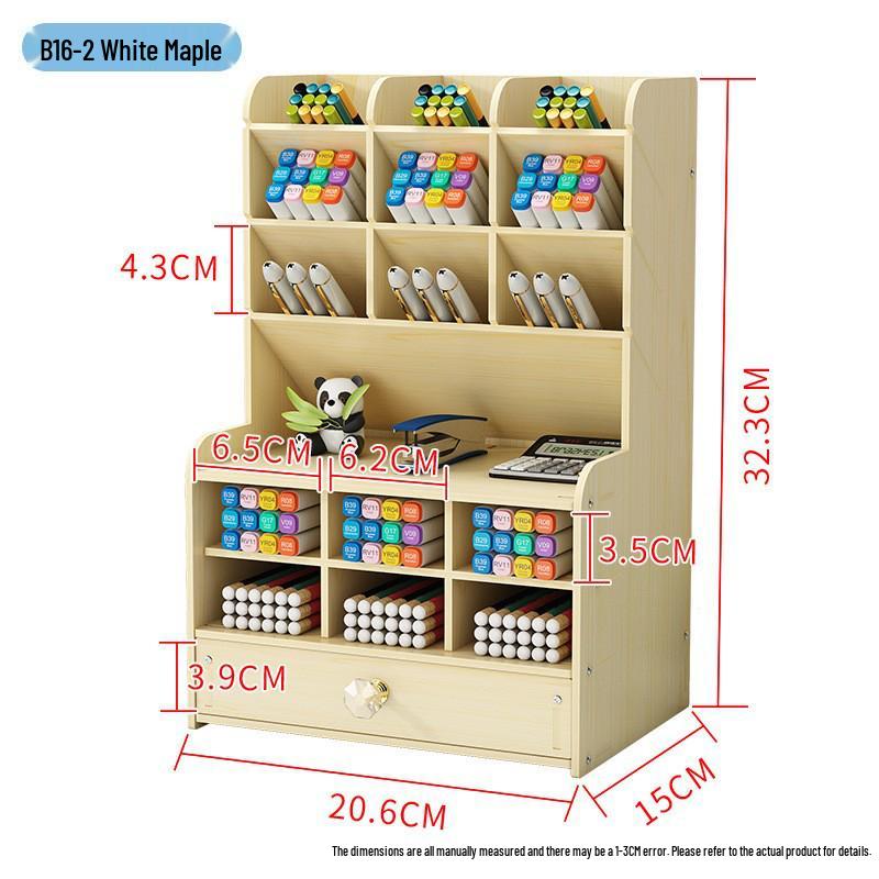 Деревянный настольный ящик для хранения и подставка для ручек в скандинавском стиле
