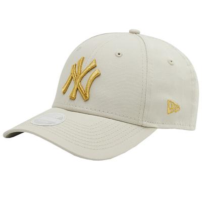 Кепка New York Yankees Wmns с металлическим логотипом, женская бежевая кепка