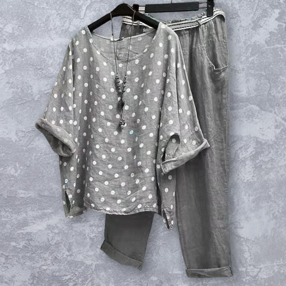 Комплект из двух предметов, женская футболка с короткими рукавами и принтом, брюки-капри, весна-лето, блузка, брюки для отдыха