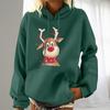 Женская мода для отдыха, рождественской вечеринки, пуловер с длинными рукавами и капюшоном с принтом, топ