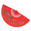 Red Tai Chi Martial Arts Kung Fu Bamboo Fan Right Hand Wushu Dance Practice Training