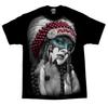 Women's Plus Size Cotton T-shirt Summer Casual Graphic Tee Short Sleeve DGA T Shirt Lady Warrior Native American Lowrider Chicano Art David Gonzales