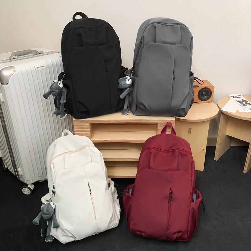Рюкзак Простой однотонный рюкзак для студентов кампуса Школьный рюкзак