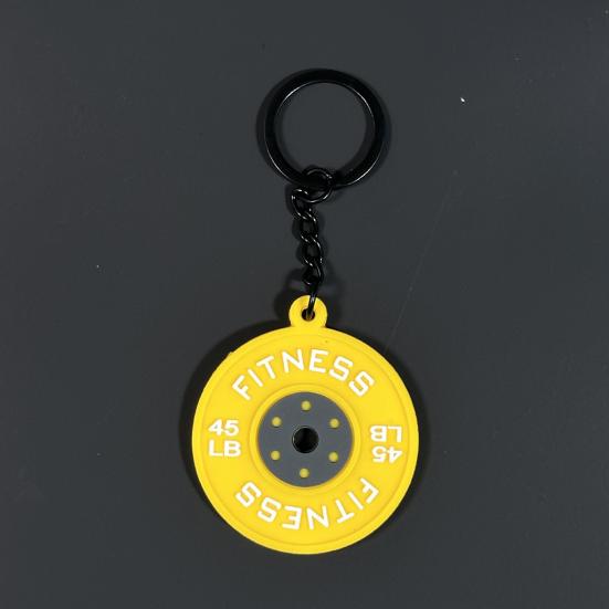 Фитнес-брелок-подвеска из резины и металла для тренировок, штанги, тяжелой атлетики, тренажерного зала, брелок для ключей, напоминание о подарке