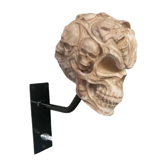 Держатель для шлема мотоцикла в форме черепа, настенное крепление, прочная смола, универсальный кронштейн для крепления шлема мотоцикла, велосипеда, спортивный шлем, вешалка, стойка для дисплея