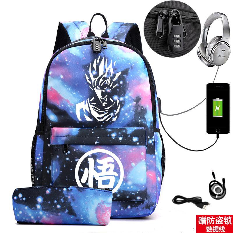 Football Printed Student Backpack Multifunctional Usb Interface Large Capacity Leisure Travel Backpack
