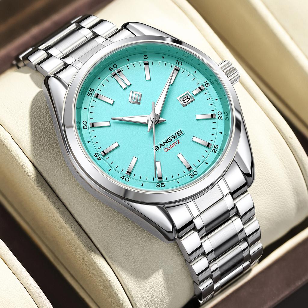 BANMGWEI Fashion Men Quartz Watch with Luminous Date Numbers Waterproof Luxury Wristwatch Stainless Steel Men's Watch Reloj