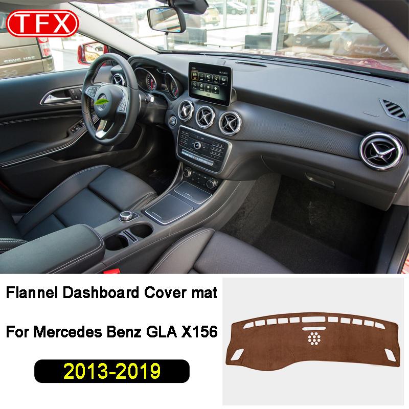 Фланелевой чехол на приборную панель автомобиля для Mercedes Benz Gla X156 Gla180 Gla200 Gla220 Gla250 220 220d Amg 2014-нескользящий коврик для приборной панели
