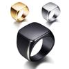 Мужское модное простое черное квадратное кольцо из нержавеющей стали для женщин и мужчин, свадебные украшения для помолвки