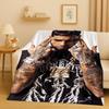 3D Плед из фланели с изображением рэпера Anuel AA Real Hasta La Muerte, Ультрамягкий теплый плюшевый плед для дома, спальни, кровати, дивана, Покрытие для детей, пикника