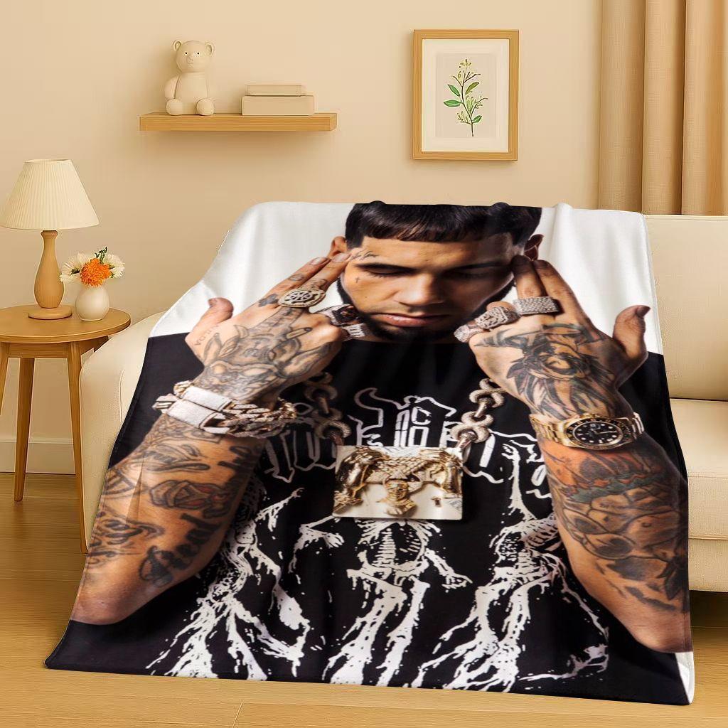 3D Плед из фланели с изображением рэпера Anuel AA Real Hasta La Muerte, Ультрамягкий теплый плюшевый плед для дома, спальни, кровати, дивана, Покрытие для детей, пикника