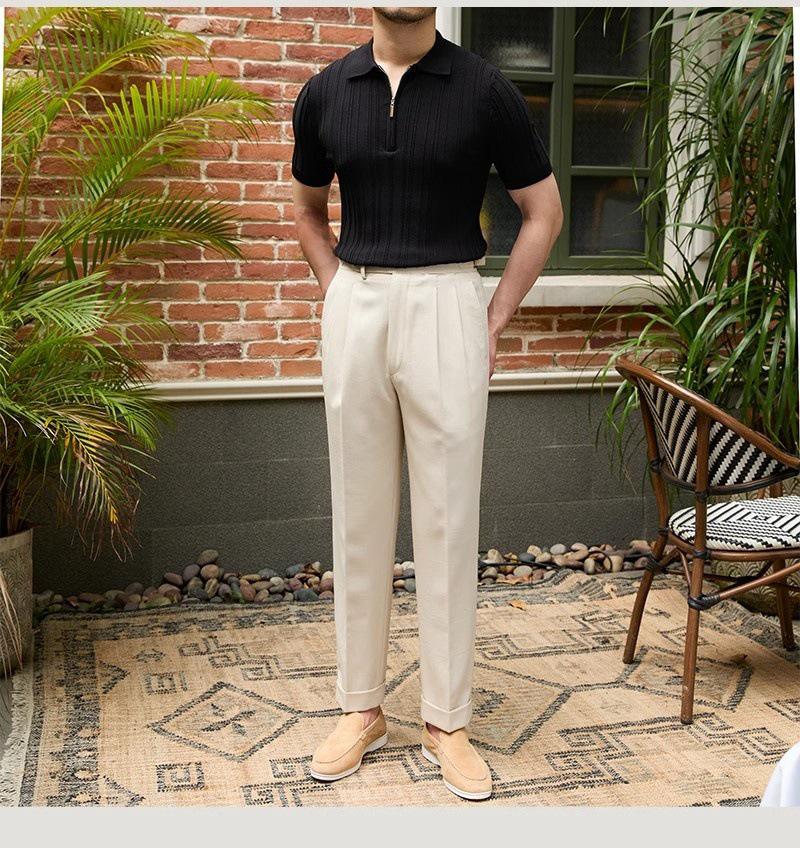 Men's 2024 Slim-Fit Short-Sleeve Polo Shirt - High-End Casual Summer Collared Top