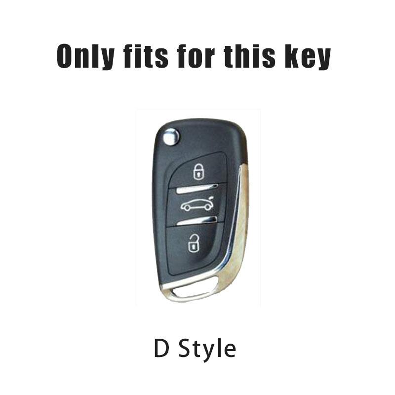 Zine Alloy Leather Car Smart Remote Key Case Shell Cover Protection for Peugeot 107 207 306 307 407 308 607 Keychain Accessories