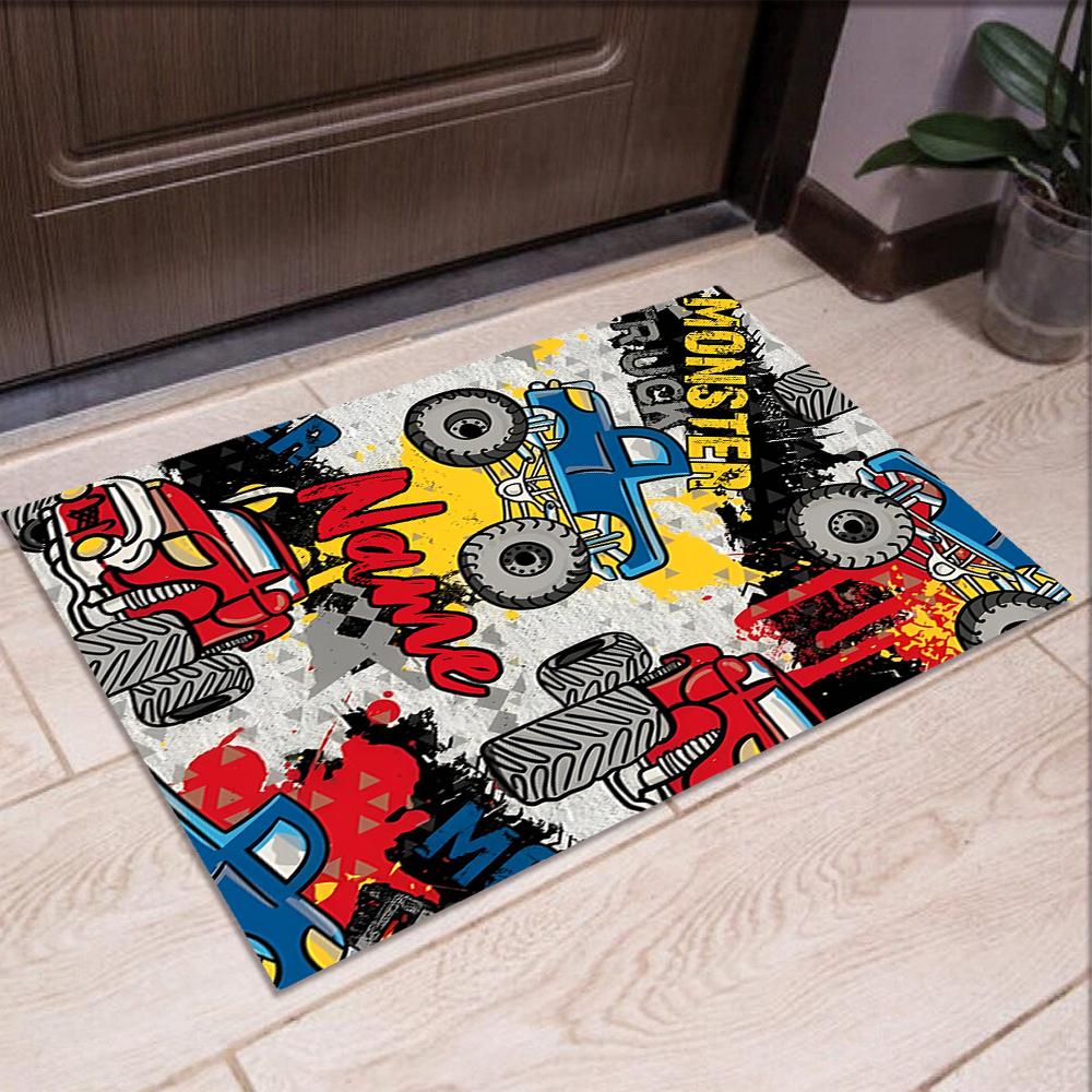 Custom Name Truck Printed Carpet,Rug for Office Chair Living Room Bedroom Kitchen Room Decor Gifts.