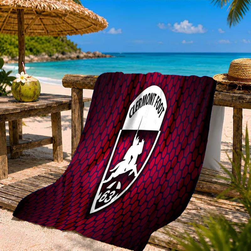 Clermont Foot Crest Design Beach Towel Microfiber Beach Towel, Lightweight and Quick-Dry, for Summer Travel, Swimming Pool Fan Birthday Gift