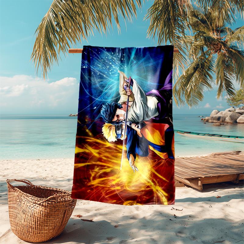Japanese anime cartoon NARUTO famous Uzumaki Naruto beach towel Outdoor camping Beach towel for vacation swim Outdoor pool Absorbent bath towel Y8
