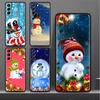 Чехол-бампер для Samsung Galaxy S22 Ultra S21 FE S20 Plus S10 Lite, чехол для телефона S10e S9 S8 S7, силиконовый чехол, Рождественский мешок снеговика