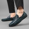Men's Leather Loafers Fashion Versatile Cowhide Shoes Foot Shoes Casual Shoes Breathable Rubber Non-slip Soft Sole Moisture