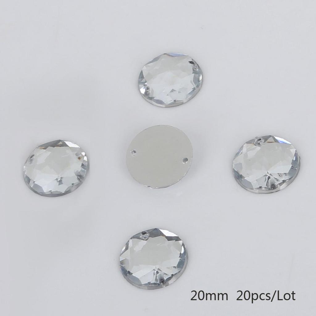 8/10/12mm Sewing Flatback Rhinestones Round Acrylic Beads Sew On Strass Crystal Stones For DIY Craft Scrapbook Decoration