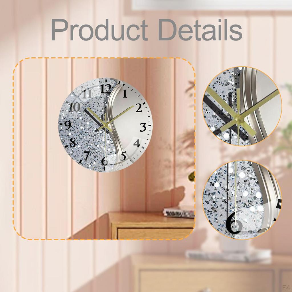 Настенные часы Декоративные Эстетические Круглые Художественное Украшение Бесшумные для Офиса Столовой