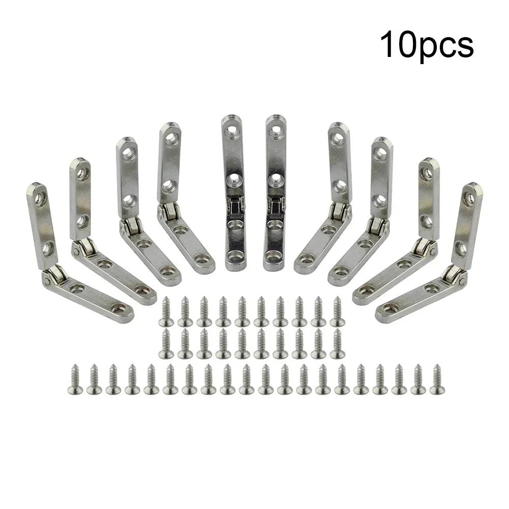 10 шт. складных опорных петель на 90° из цинкового сплава с пружиной для деревянной шкатулки для ювелирных изделий, самоблокирующиеся петли, фурнитура, аксессуары