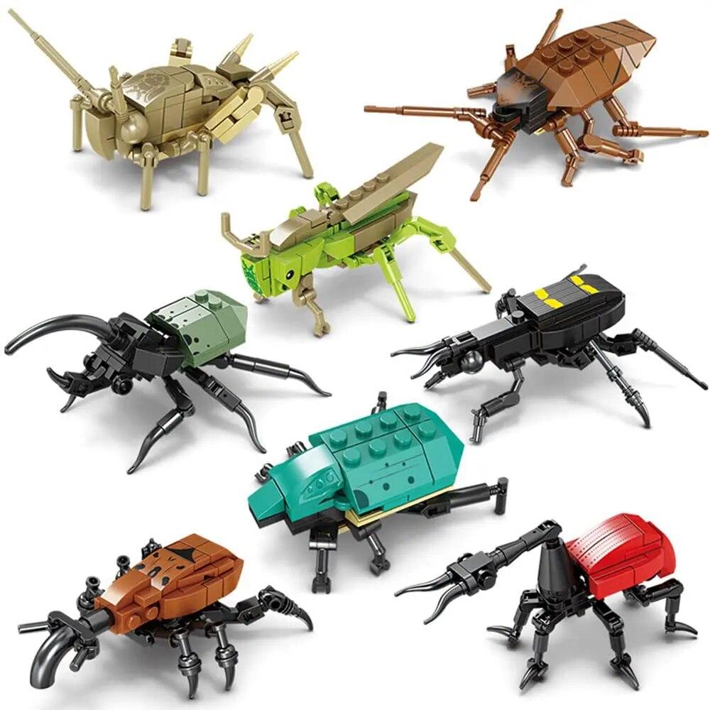 8PCS Insect Animal Building Blocks Toys Set STEM Building Blocks Party Favor for Kids Gifts for Children Christmas