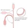 Câble pour iPhone - Compatible avec plusieurs modèles - 2M - Nylon - Rose - USB