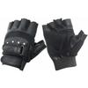 Half-finger Tactical Gloves, Soft Leather Fingerless Studded Gloves, PU Leather, Fingerless, Double Adjuster, Half-finger Gloves, Cycling, Outdoor, Ai