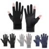 Non Slip Anti-UV Breathable Ice Silk Gloves Five-Fingers Riding Gloves Driving Gloves