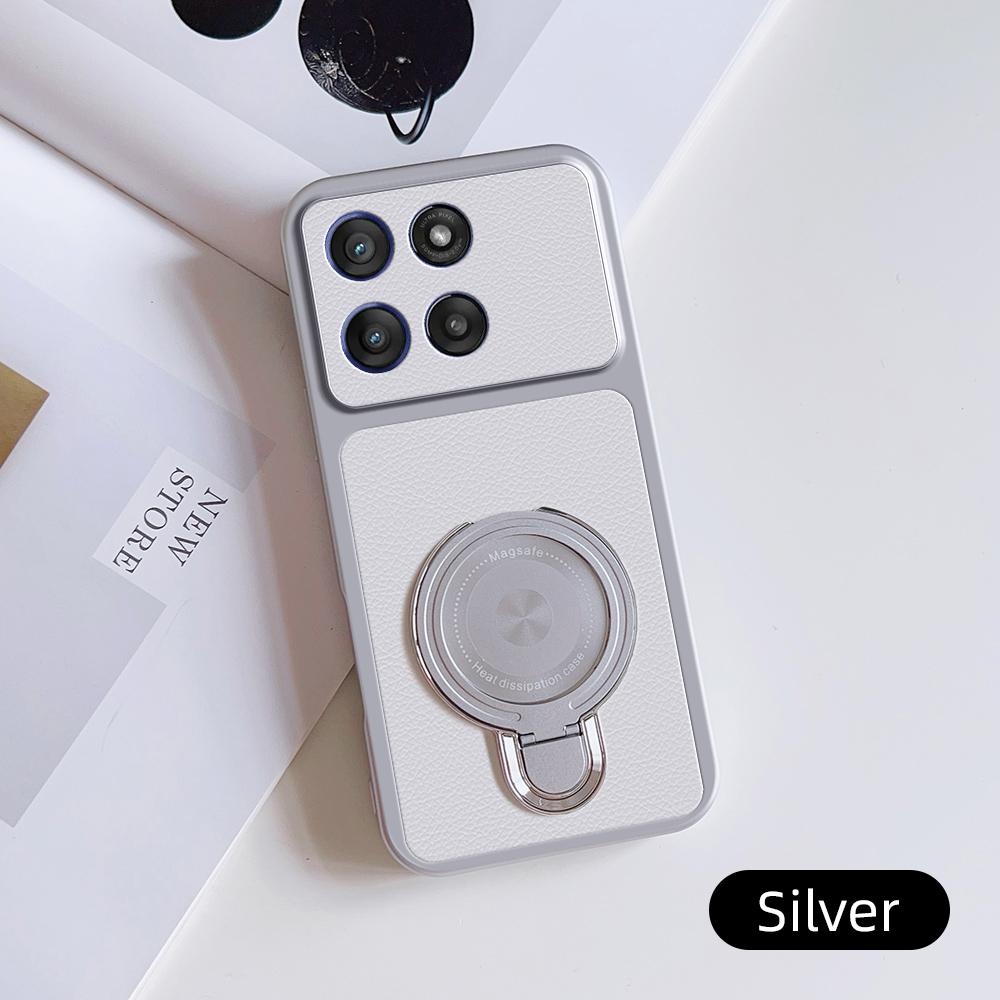 Для Motorola Moto G56 Moto G86 Чехол Moto G67 Moto G77 Обложка Moto G87 Кожаный Чехол Магнитный Держатель Magsafe Подставка Cover
