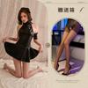 Sex Underwear Patent Leather Sexy Neck Halter Bow Lotus Leaf Edge Dress Short Skirt Muse Fan Queen Leather Skirt