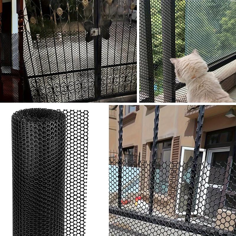 1PC Sleek Fence for Yard Protection Animal Barrier Industrial Black Durable Thickened Mesh Flowers Multiple Sizes Available