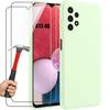 Case - BOOLING - for Samsung Galaxy A13 4G - Silicone Protection - Matte Effect - Green - 2 Tempered Glasses