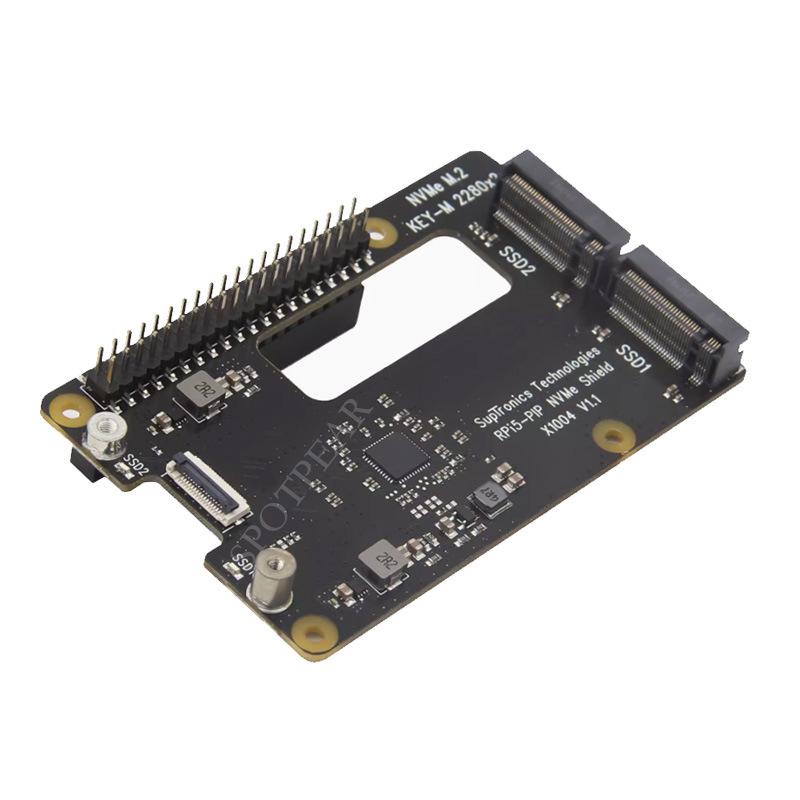 Плата расширения Raspberry Pi 5 X1004 Dual M.2 NVMe SSD с поддержкой двойного 2280 PCIe