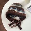 Fair Island retro knitted bag head hat women's new winter face small warm and cold ear protective wool hat