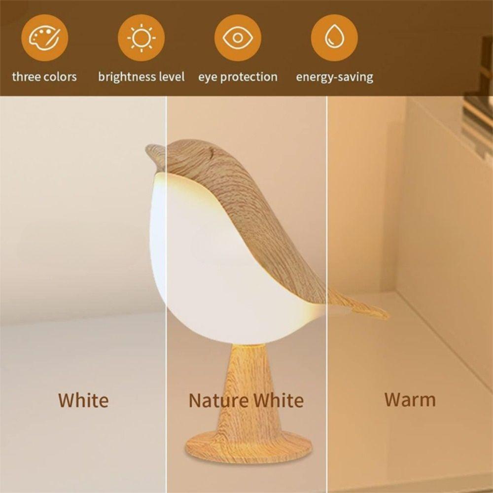 3 Color Temperature Small Desk Lamp Art Decor Cordless Lamp Bird Lamp Bedside Lamps Gifts