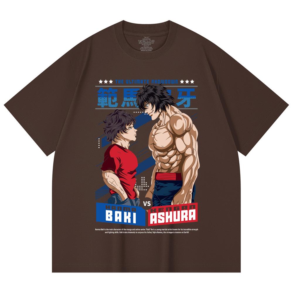 230 г/м² 100% хлопок Baki V2 Baki Ashura Принт Унисекс Тяжелая хлопковая футболка
