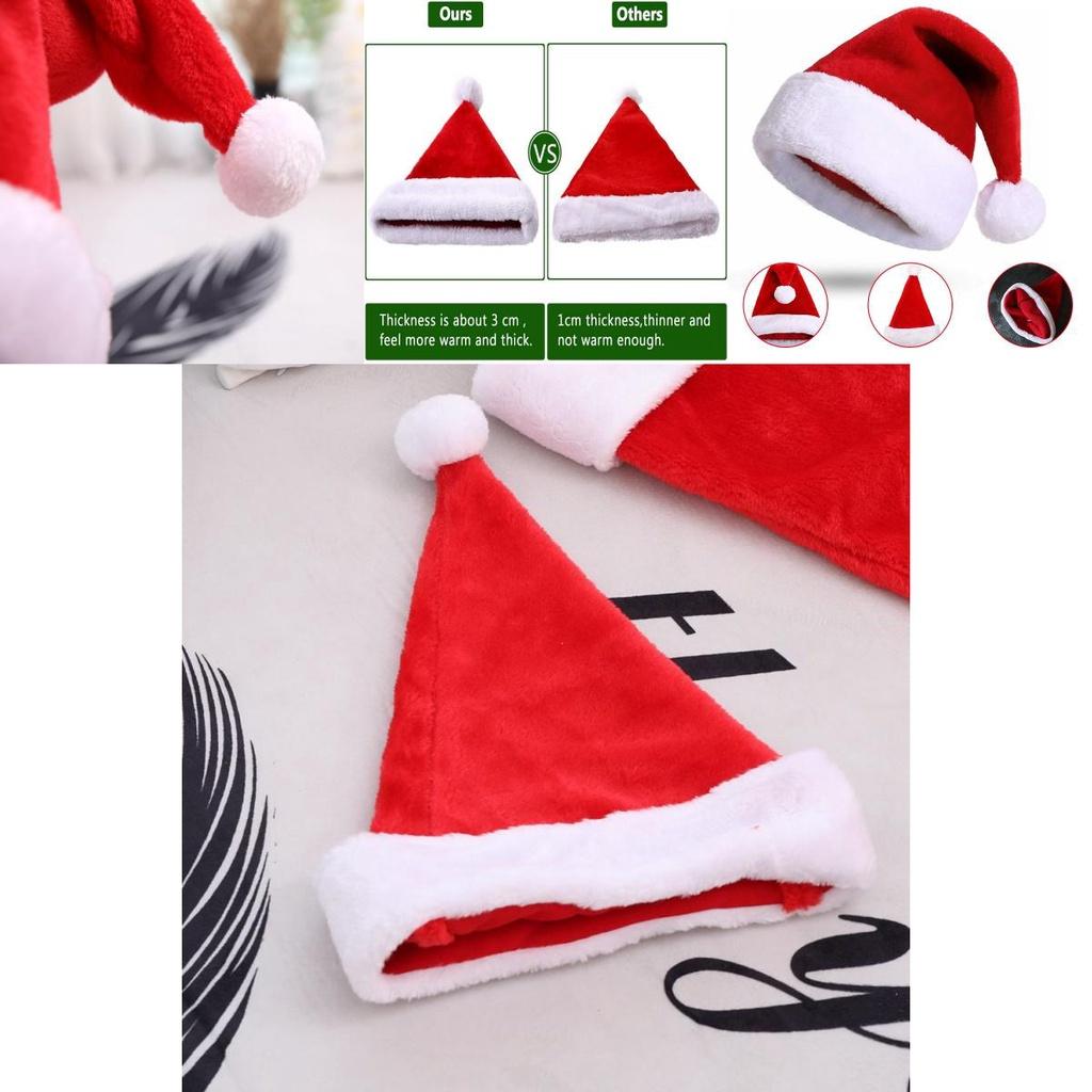 Классическая красно-белая рождественская шапка унисекс для взрослых и детей для праздничной вечеринки