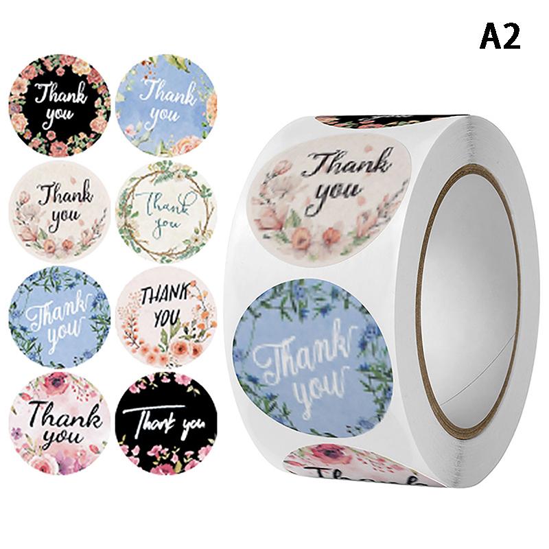 500 шт. 1 дюйм романтические цветы спасибо наклейки рулон для конверта свадебные украшения коробка канцелярские принадлежности печать наклейка подарочная этикетка